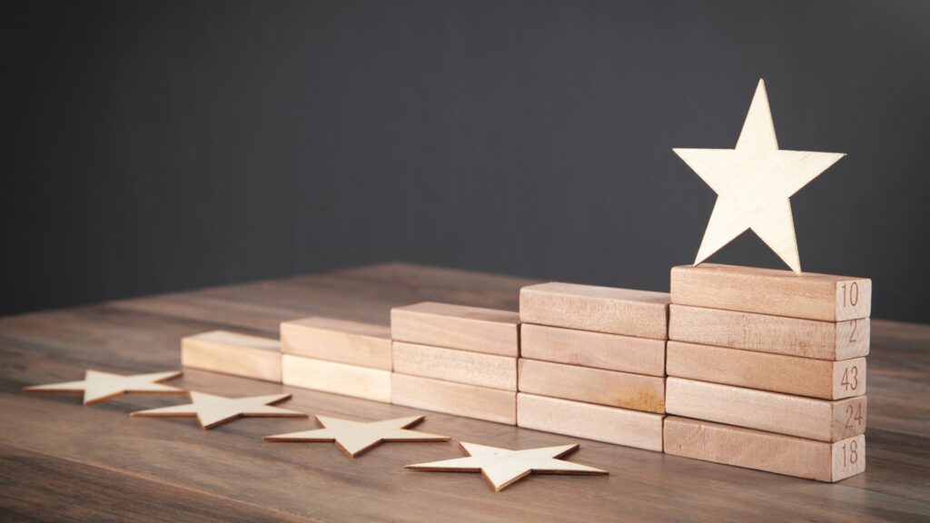 Search ranking star rating illustration